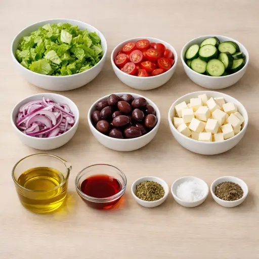 Ingredients for Traditional Greek Salad