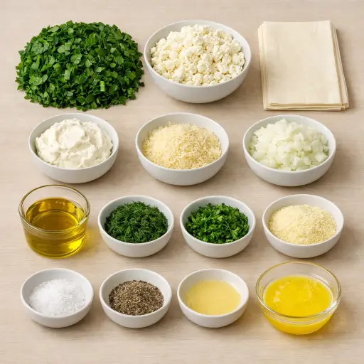 Ingredients for Traditional Greek Spinach Pie
