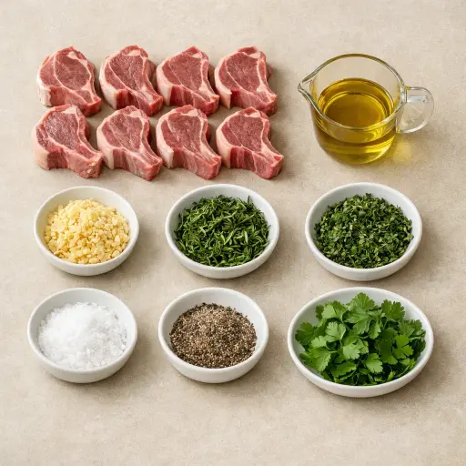Ingredients for Traditional Grilled Lamb Chops