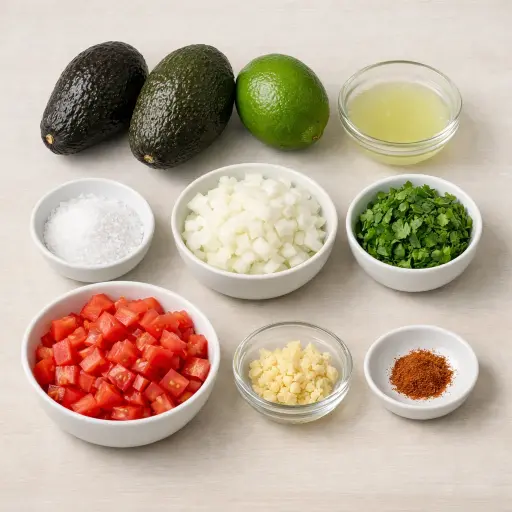 Ingredients for Traditional Guacamole