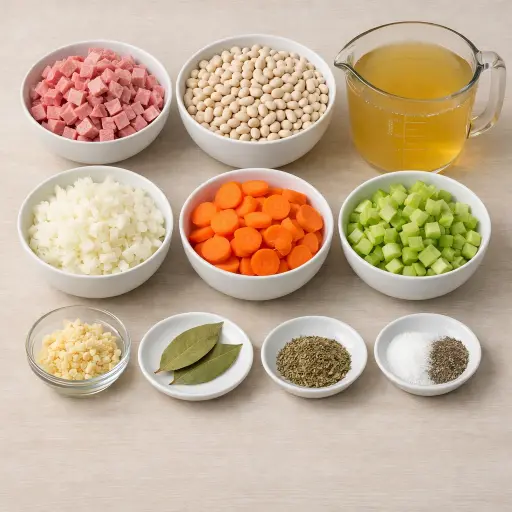 Ingredients for Traditional Ham and Bean Soup