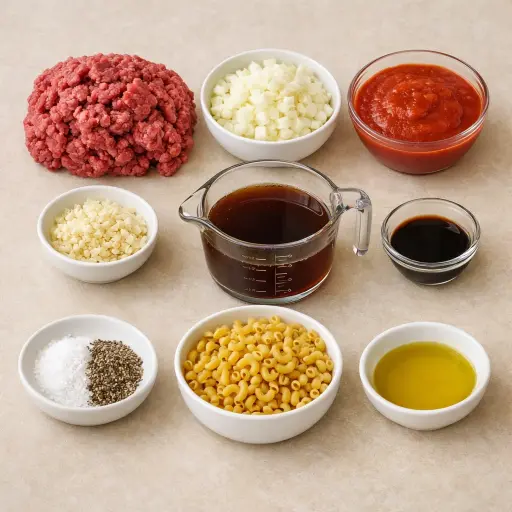 Ingredients for Traditional Hamburger Goulash