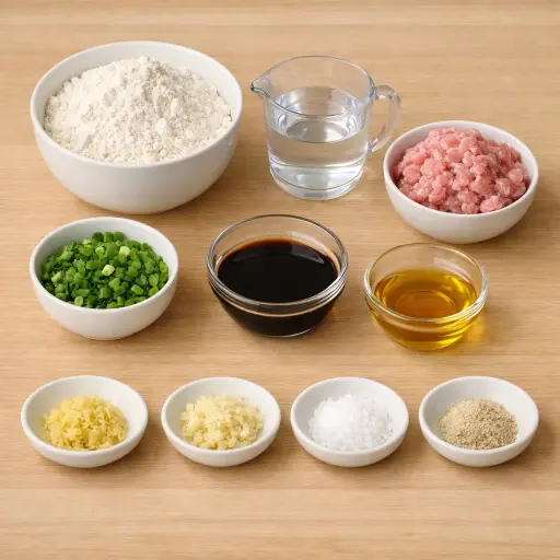 Ingredients for Traditional Handmade Dumplings