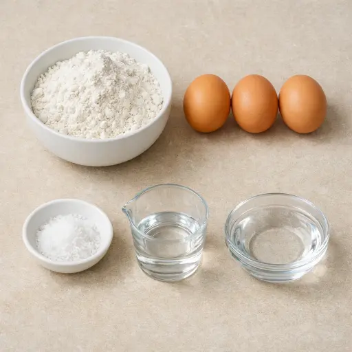 Ingredients for Traditional Handmade Egg Noodles