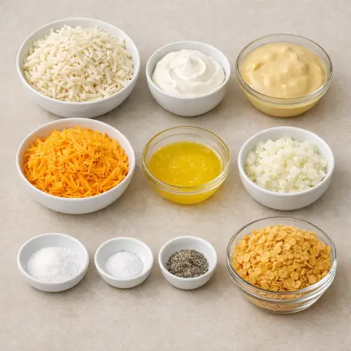Ingredients for Traditional Hash Brown Bake