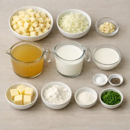 Ingredients for Traditional Hearty Potato Soup