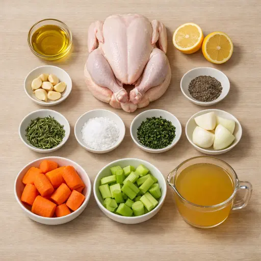 Ingredients for Traditional Herb-Roasted Chicken