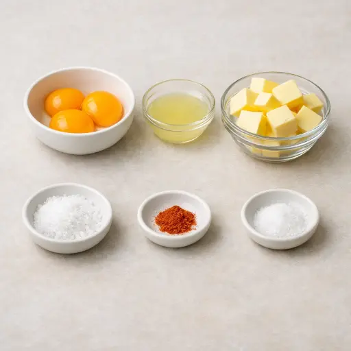 Ingredients for Traditional Hollandaise Sauce