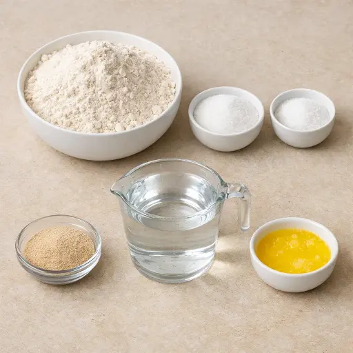 Ingredients for Traditional Homemade Bread