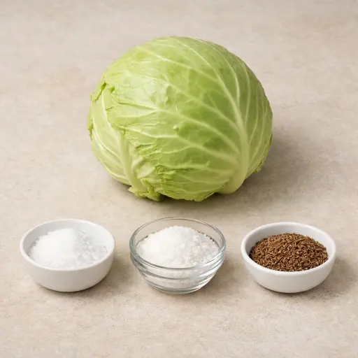Ingredients for Traditional Homemade Sauerkraut