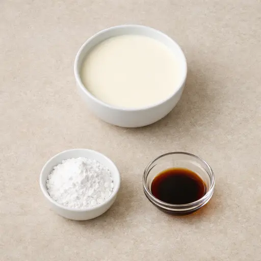 Ingredients for Traditional Homemade Whipped Cream