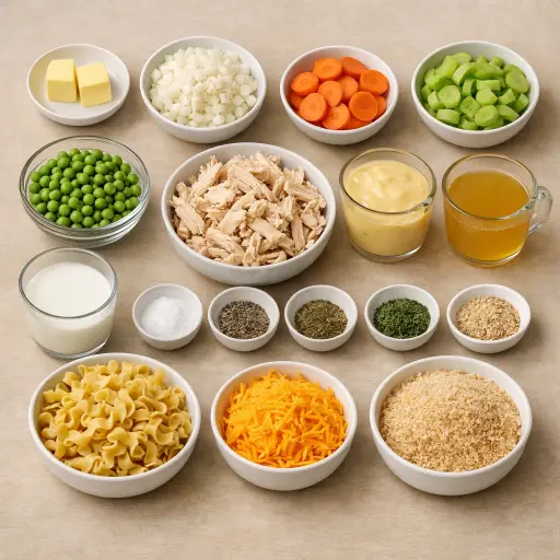 Ingredients for Traditional Homestyle Chicken Casserole