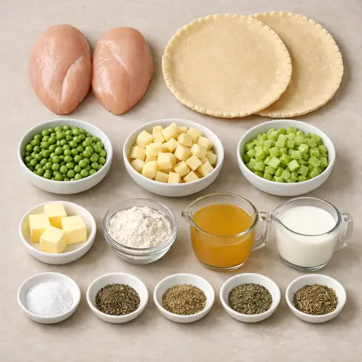 Ingredients for Traditional Homestyle Chicken Pot Pie