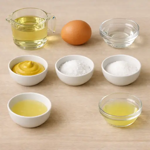 Ingredients for Traditional Homestyle Mayonnaise