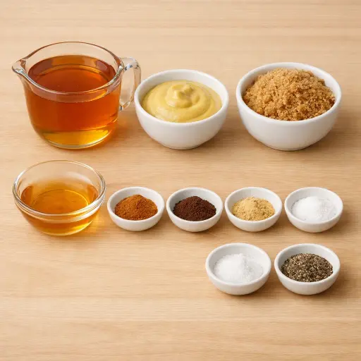 Ingredients for Traditional Honey Mustard Ham Glaze