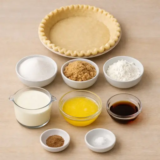 Ingredients for Traditional Hoosier Sugar Cream Pie