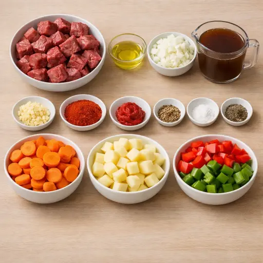 Ingredients for Traditional Hungarian Goulash