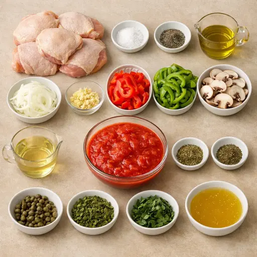 Ingredients for Traditional Hunter-Style Chicken