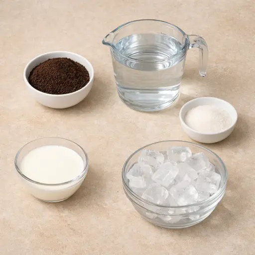 Ingredients for Traditional Iced Coffee