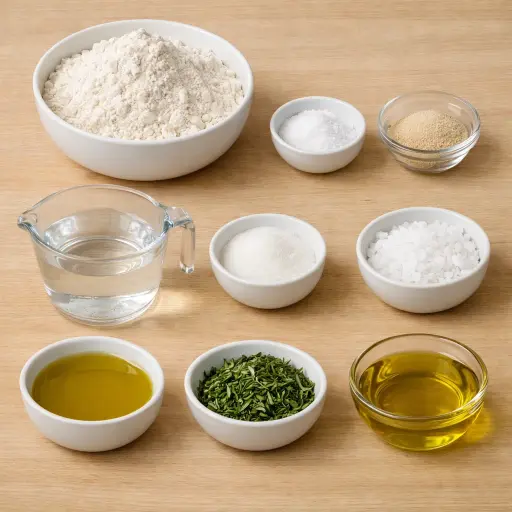 Ingredients for Traditional Italian Focaccia