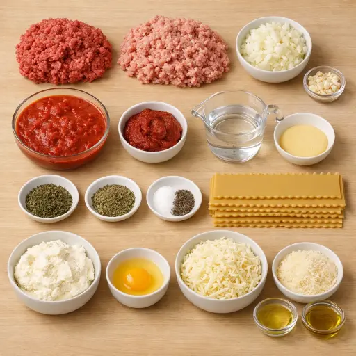 Ingredients for Traditional Italian Lasagna