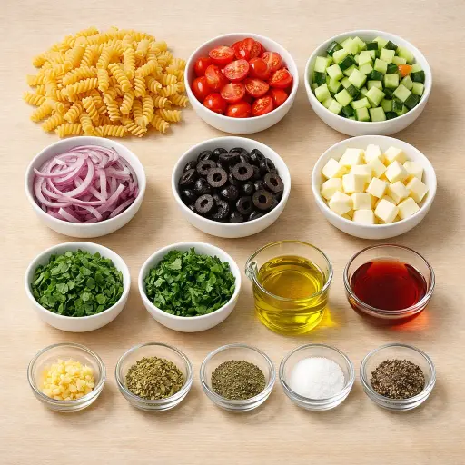 Ingredients for Traditional Italian Pasta Salad
