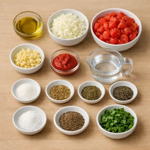 Ingredients for Traditional Italian Spaghetti Sauce