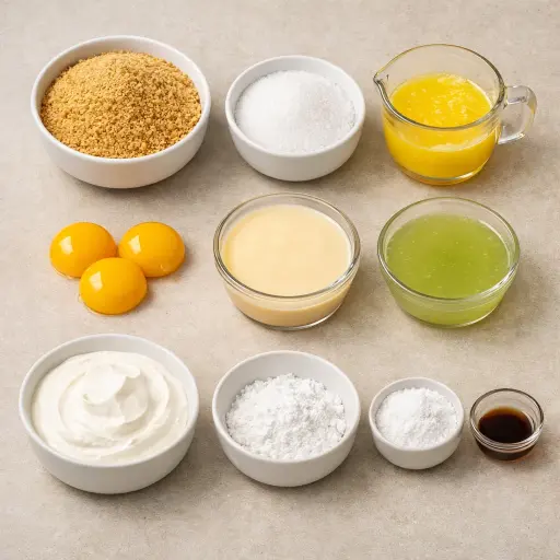 Ingredients for Traditional Key Lime Pie
