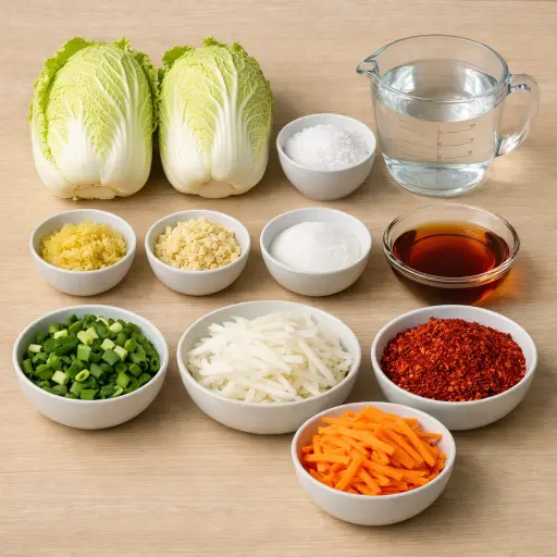 Ingredients for Traditional Kimchi