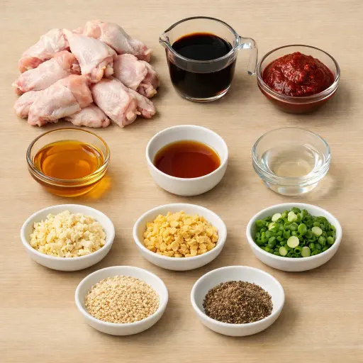 Ingredients for Traditional Korean Chicken Wings