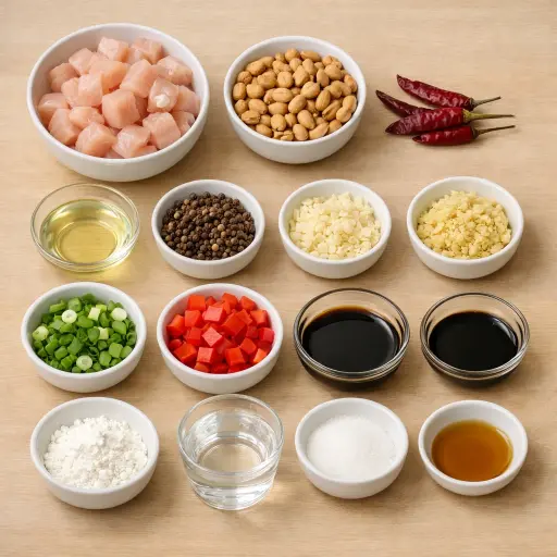 Ingredients for Traditional Kung Pao Chicken