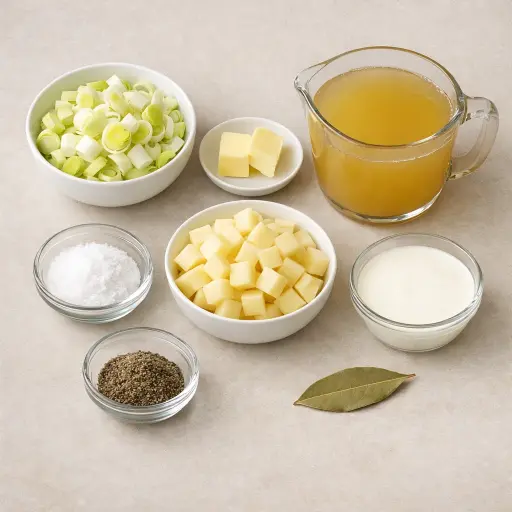 Ingredients for Traditional Leek Soup