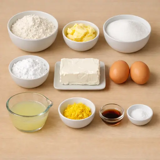 Ingredients for Traditional Lemon Cream Delight