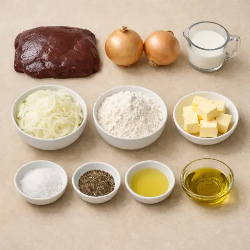 Ingredients for Traditional Liver and Onions