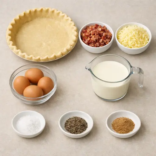 Ingredients for Traditional Lorraine Quiche