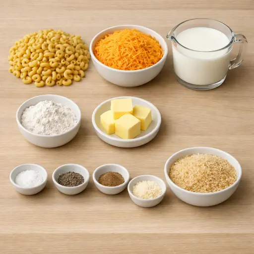 Ingredients for Traditional Mac and Cheese