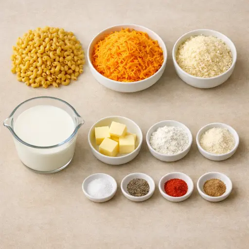 Ingredients for Traditional Macaroni and Cheese