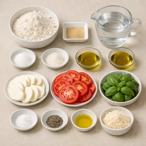 Ingredients for Traditional Margherita Pizza