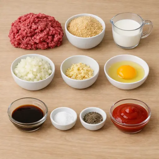 Ingredients for Traditional Meatloaf