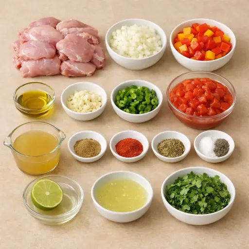 Ingredients for Traditional Mexican Chicken Stew