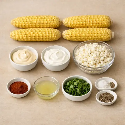 Ingredients for Traditional Mexican Elote