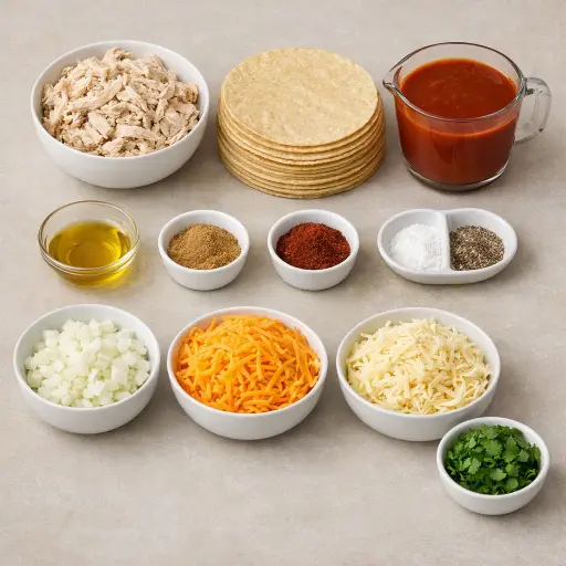 Ingredients for Traditional Mexican Enchiladas