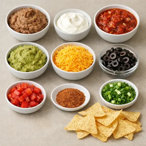 Ingredients for Traditional Mexican Fiesta Dip