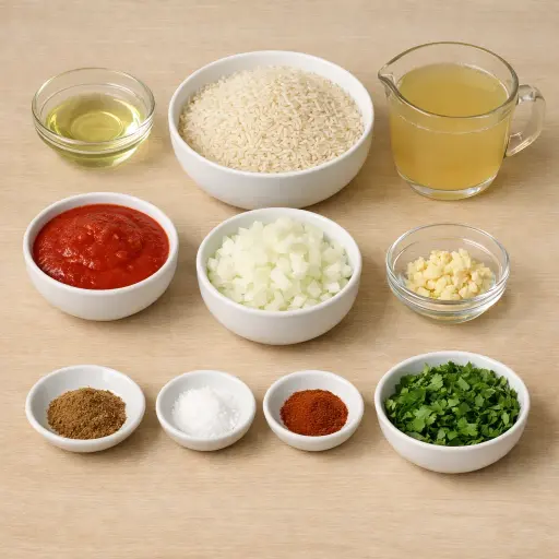 Ingredients for Traditional Mexican Rice