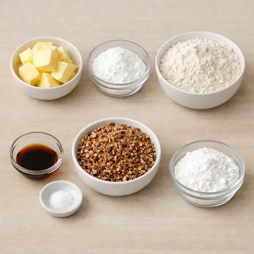 Ingredients for Traditional Mexican Wedding Cookies