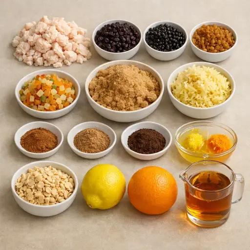 Ingredients for Traditional Mincemeat