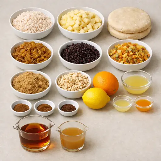 Ingredients for Traditional Mincemeat Pie