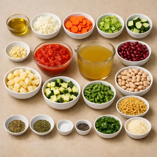 Ingredients for Traditional Minestrone Soup