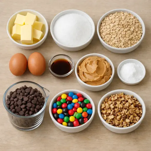 Ingredients for Traditional Monster Cookies