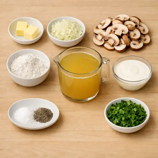 Ingredients for Traditional Mushroom Soup